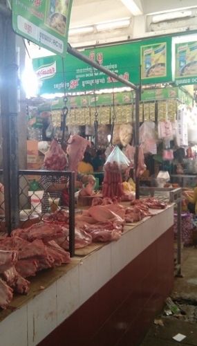 Carne mercado Battambang